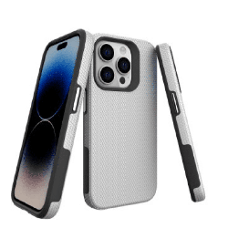 iPhone 15 Pro Max Durable Rugged Case Cover: Lightweight, Flexible & Strong, Heavy-Duty Shockproof protection - Silver