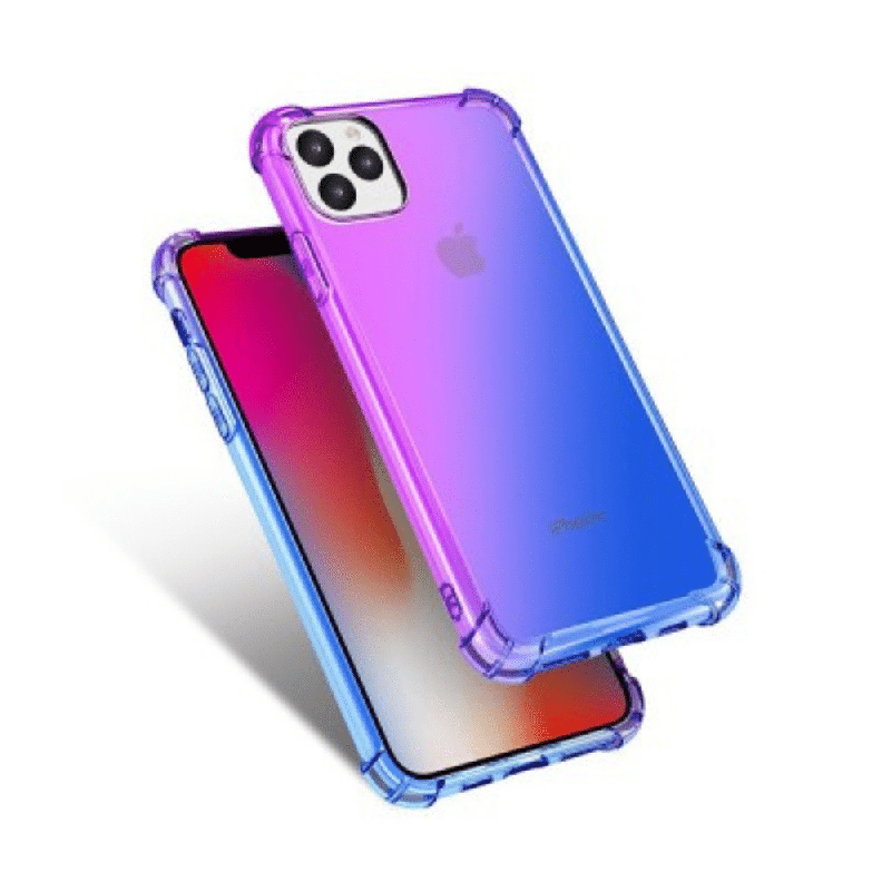 iPhone 11 Pro Compatible Case Cover With Airbag Bumper Shockproof Case - Purple + Blue