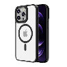 iPhone 11 Pro Compatible Case Cover With Metal Camera Lens Magnetic Transparent Case And Compatible With MagSafe Technology - Bl