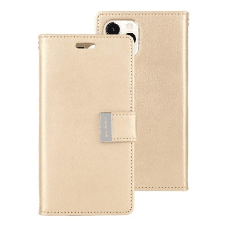 iPhone Compatible Case Cover With Rich Diary Case - Gold