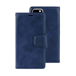 iPhone Compatible Case Cover With 2 in 1 Detachable Magnetic Flip Leather Wallet - Navy