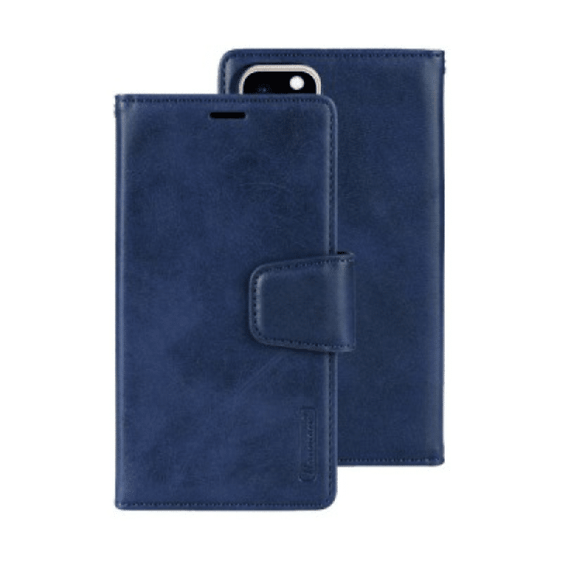 iPhone Compatible Case Cover With 2 in 1 Detachable Magnetic Flip Leather Wallet - Navy