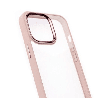 iPhone Compatible Case Cover With Metal Camera Lens Protection Clear PC Shockproof Case - Pink