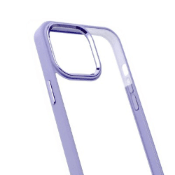 iPhone Compatible Case Cover With Metal Camera Lens Protection Clear PC Shockproof Case - Purple