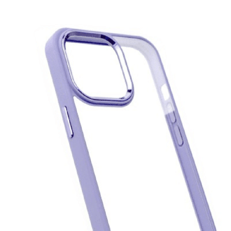 iPhone Compatible Case Cover With Metal Camera Lens Protection Clear PC Shockproof Case - Purple