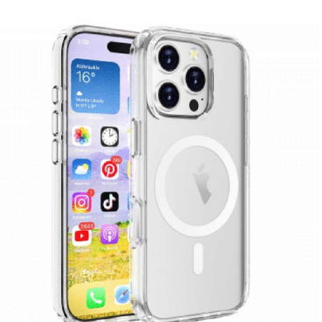 iPhone 16 Pro Max Tough Shockproof Case Cover: Anti-Scratch, Clear Design With MagSafe Compatibility - Transparent