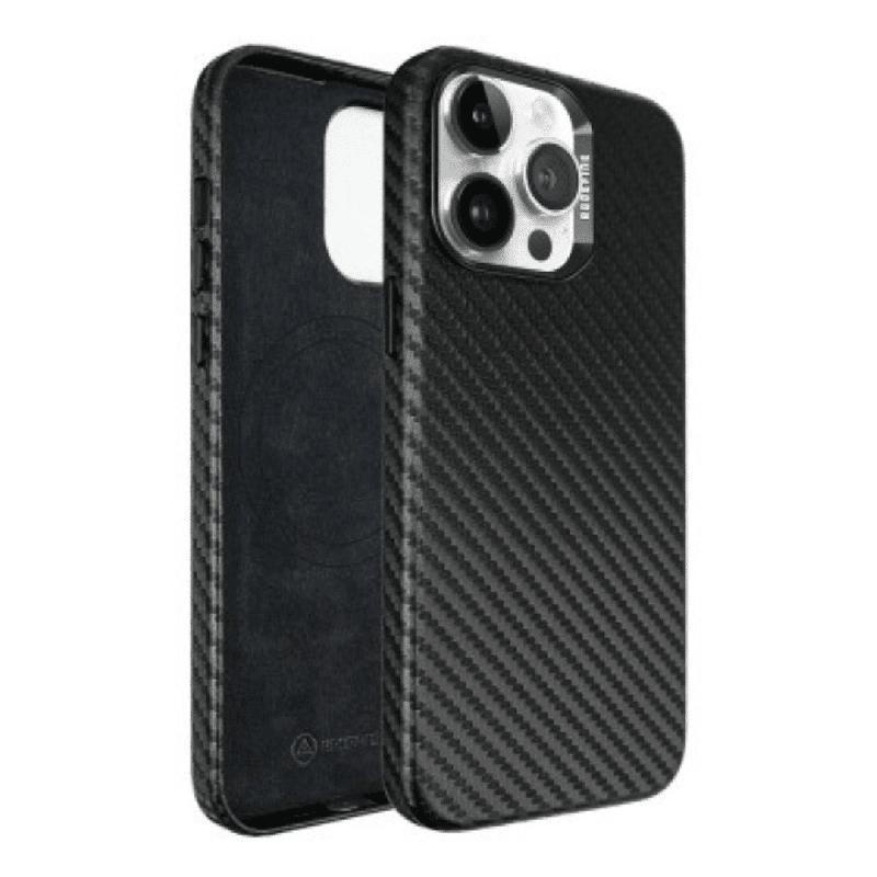 iPhone 16 Pro Compatible Case Cover With Polyurethane Leather And Compatible With Magsafe Technology - Carbon Fiber
