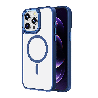 iPhone 16 Pro Max Compatible Case Cover With Metal Camera Lens And Compatible With MagSafe Technology - Blue