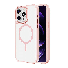 iPhone 16 Pro Max Compatible Case Cover With Metal Camera Lens And Compatible With MagSafe Technology - Pink