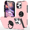 iPhone 16 Pro Max Compatible Case Cover With Shockproof Magnetic Ring Holder - Pink
