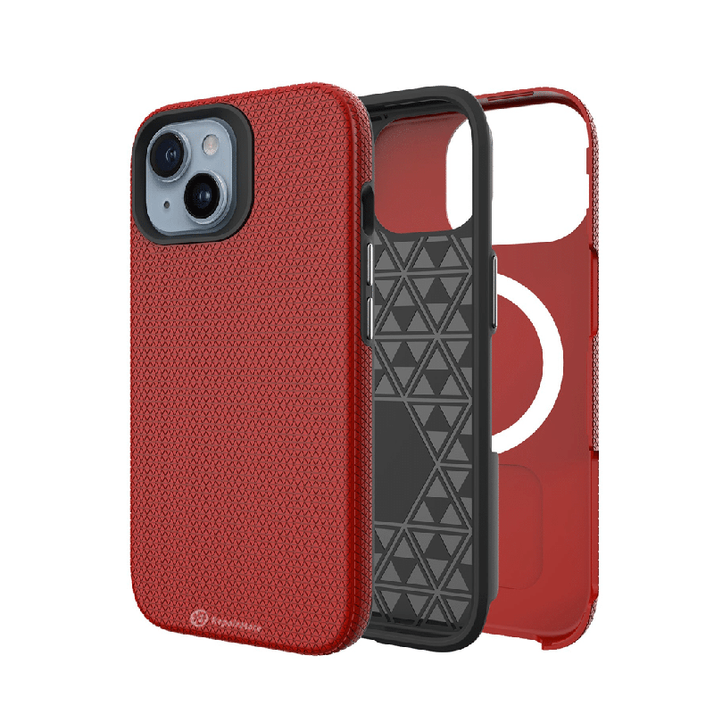 iPhone 16 Plus Compatible Case Cover With Shockproof Rugged And Compatible With Magsafe Technology - Red