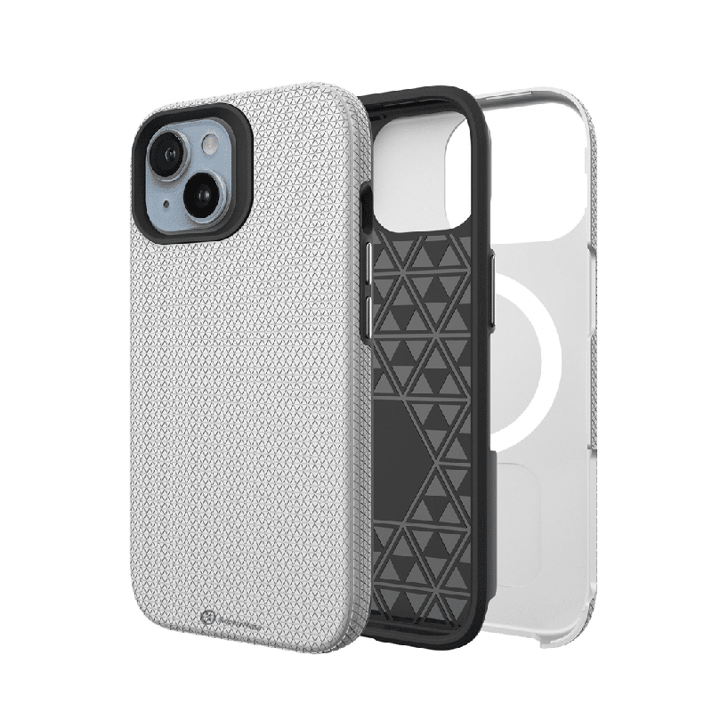 iPhone 16 Plus Compatible Case Cover With Shockproof Rugged And Compatible With Magsafe Technology - Silver