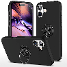 iPhone 16 Plus Compatible Case Cover With Shockproof Magnetic Ring Holder - Black
