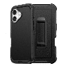 iPhone 16 Plus Compatible Case Cover With Shockproof Robot Armor Hard Plastic Case with Belt Clip - Navy