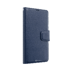 iPhone 16 Compatible Case Cover With PU Flip Leather Wallet - Navy