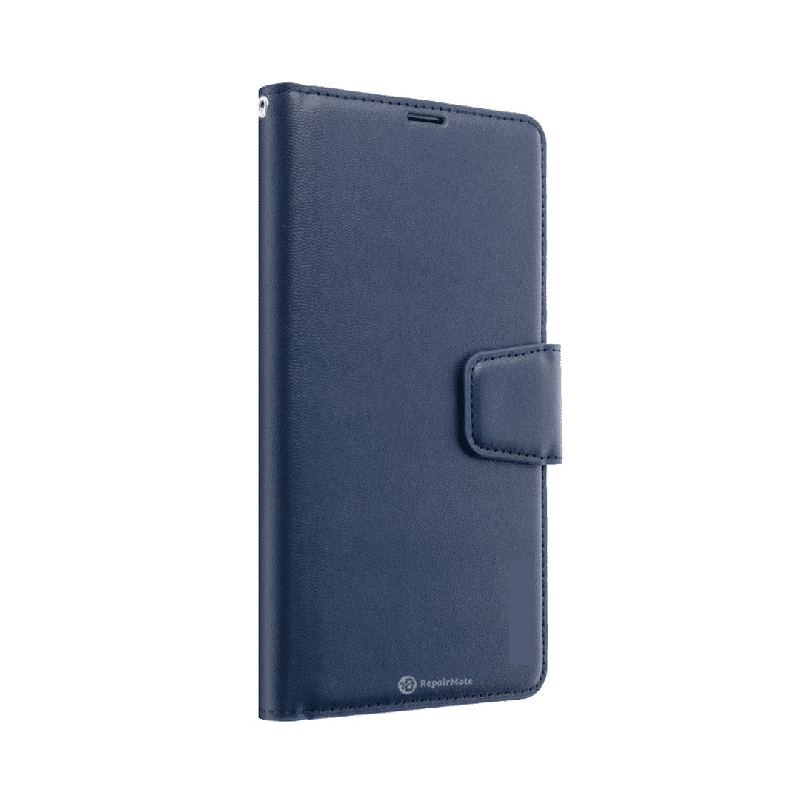 iPhone 16 Compatible Case Cover With PU Flip Leather Wallet - Navy