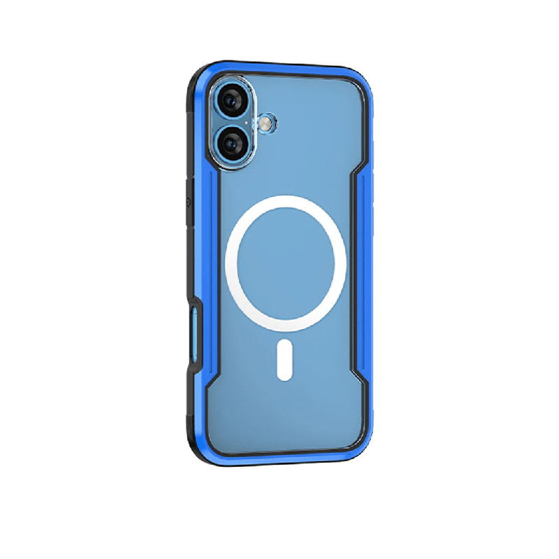 iPhone 16 Compatible Case Cover With Shockproof Heavy Duty Armor And Compatible With MagSafe Technology - Blue