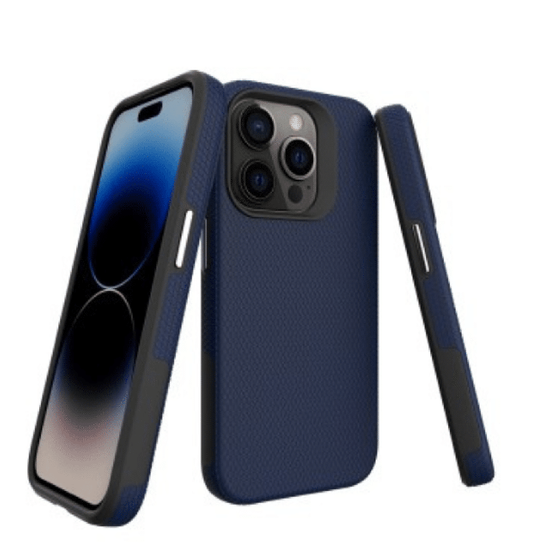 iPhone 15 Pro Durable Rugged Case Cover: Lightweight, Flexible & Strong, Heavy-Duty Shockproof protection - Navy