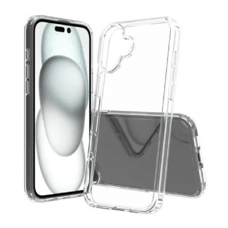 iPhone 16 Plus Compatible High Quality Acrylic and TPU Hybrid Transparent Case