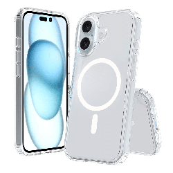 iPhone 16 Plus Compatible Case Cover With High Quality Acrylic + TPU Hybrid Transparent And Compatible With MagSafe Technology