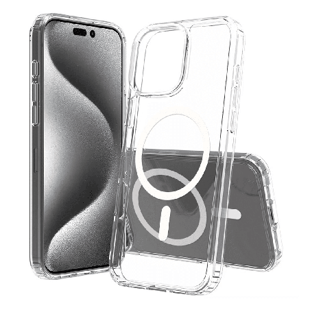 iPhone 16 Pro Max Compatible Case Cover With High Quality Acrylic + TPU Hybrid Transparent And Compatible With MagSafe Technolog