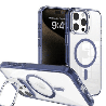 iPhone 16 Pro Max Compatible Case Cover With Transparent Lens Flip Stand With Magsafe Technology - Navy
