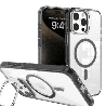 iPhone 16 Pro Max Compatible Case Cover With Transparent Lens Flip Stand With Magsafe Technology - Black