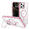iPhone 16 Compatible Case Cover With Transparent Lens Flip Stand With Magsafe Technology - Pink