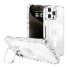 iPhone 16 Compatible Case Cover With Transparent Lens Flip Stand With Magsafe Technology - White
