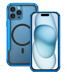 iPhone 16 Pro Compatible Case Cover with Shockproof Heavy Duty Armor and Compatible with MagSafe Technology - Blue