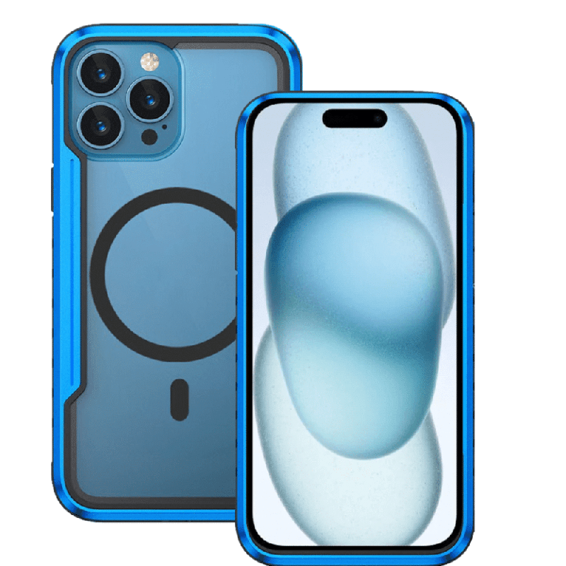 iPhone 16 Pro Compatible Case Cover with Shockproof Heavy Duty Armor and Compatible with MagSafe Technology - Blue