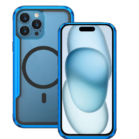 iPhone 16 Pro Compatible Case Cover with Shockproof Heavy Duty Armor and Compatible with MagSafe Technology - Blue