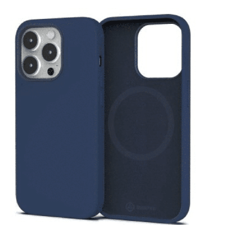 iPhone 16 Pro Soft Liquid Silicone Case Cover: Non-Toxic, Anti-Stains, Drop-Proof With MagSafe Compatibility - Navy