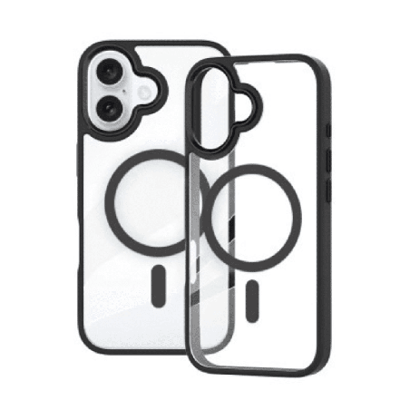iPhone 16 Plus Compatible Case Cover With Shockproof Metal Camera Lens Transparent Protection And Compatible With Magsafe Techno