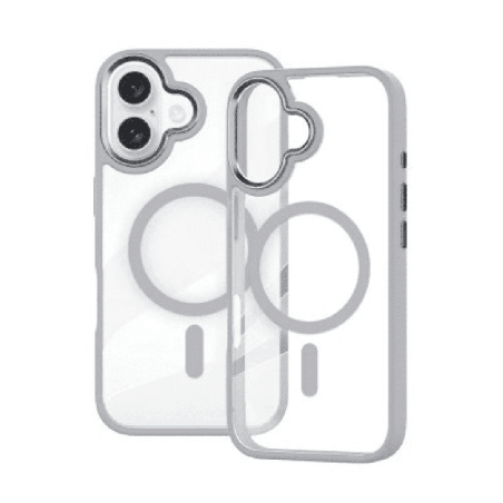 iPhone 16 Plus Compatible Case Cover With Shockproof Metal Camera Lens Transparent Protection And Compatible With Magsafe Techno