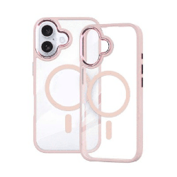 iPhone 16 Plus Compatible Case Cover With Shockproof Metal Camera Lens Transparent Protection And Compatible With Magsafe Techno