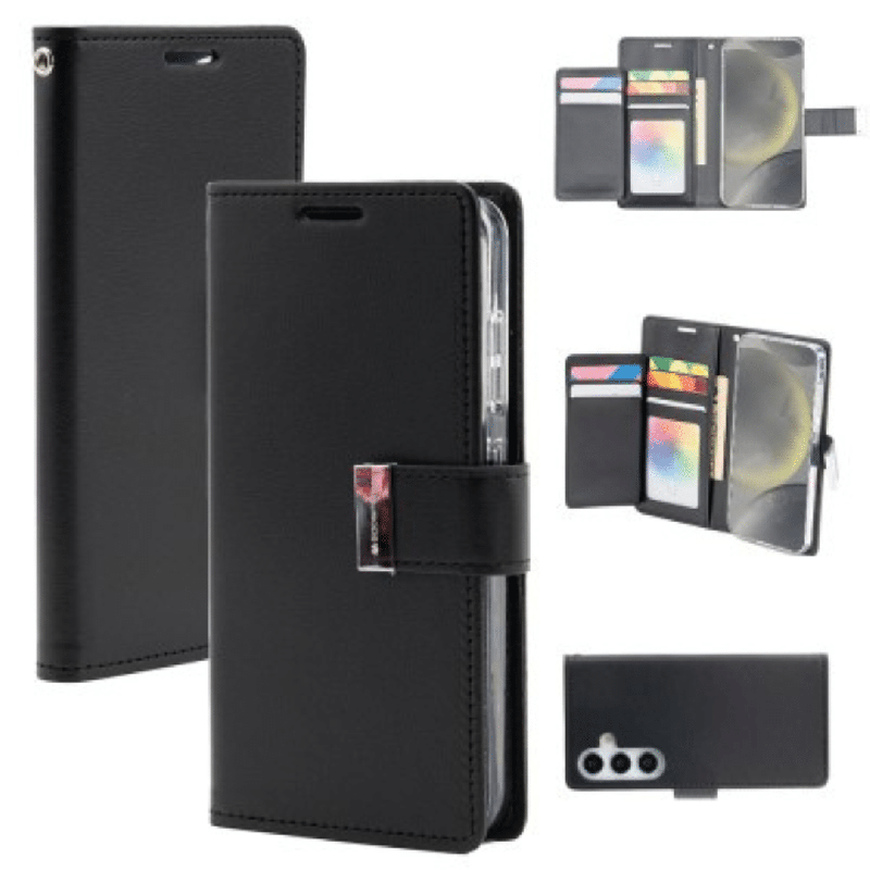 Samsung Galaxy S24 Plus Compatible Case Cover With Premium Rich Diary - Black