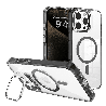iPhone 16 Pro Compatible Case Cover With Lens Flip Stand Transparent And Compatible With MagSafe Technology - Black