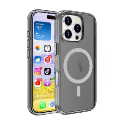 iPhone 16 Pro Max Compatible Case Cover With Shockproof Transparent Case Compatible With MagSafe Technology - Transparent