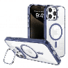 iPhone 16 Plus Compatible Case Cover With Transparent Lens Flip Stand With Magsafe Technology - Navy