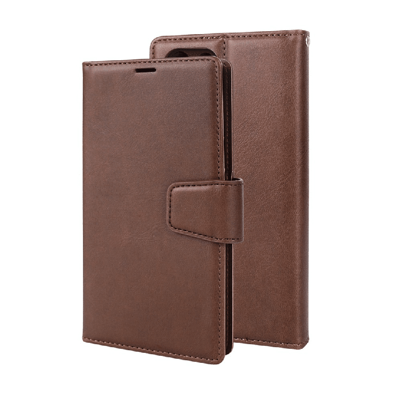 Samsung Galaxy S23 Ultra Compatible Case Cover With 2 in 1 Detachable Magnetic Flip Leather Wallet - Brown