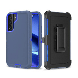 Samsung Galaxy S23 Compatible Case Cover With Shockproof Robot Armor Hard Plastic Case with Belt Clip - Navy