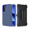 Samsung Galaxy S23 Compatible Case Cover With Shockproof Robot Armor Hard Plastic Case with Belt Clip - Navy