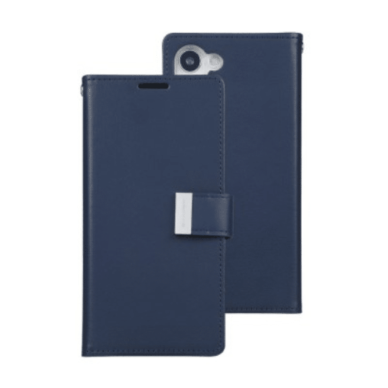 Samsung Galaxy S23 Compatible Case Cover with Mercury Blue Moon Diary Wallet - Navy