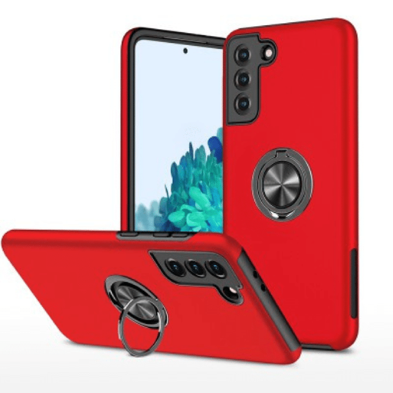 Samsung Galaxy S23 Plus Compatibility Case Cover With Shockproof Magnetic Ring Holder Case - Red
