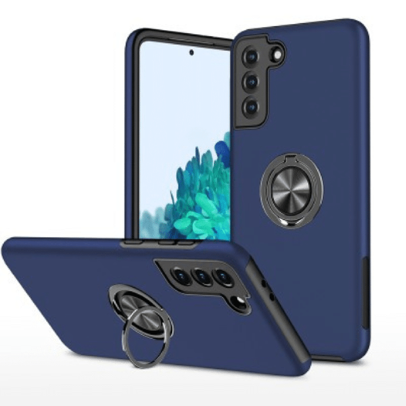 Samsung Galaxy S23 Compatibility Case Cover With Shockproof Magnetic Ring Holder Case - Navy