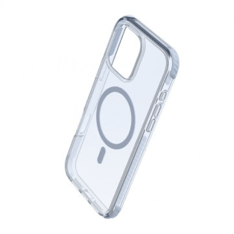 iPhone 16 Pro Compatible Case Cover With Echo Wave Transparent And Compatible With MagSafe Technology - Clear Blue