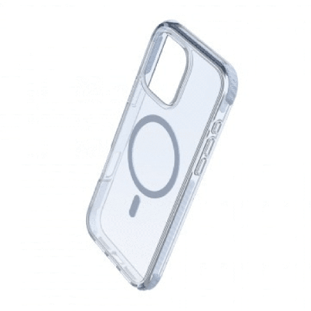 iPhone 16 Pro Compatible Case Cover With Echo Wave Transparent And Compatible With MagSafe Technology - Clear Blue
