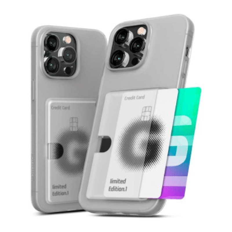 iPhone 16 Pro Compatible Case Cover With Goospery Rail 2 Card Case - Transparent