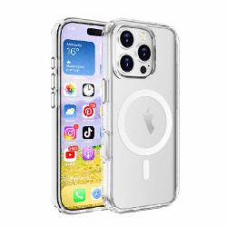 iPhone 16 Pro Compatible Case Cover With Shockproof Transparent Case Compatible With MagSafe Technology - Transparent